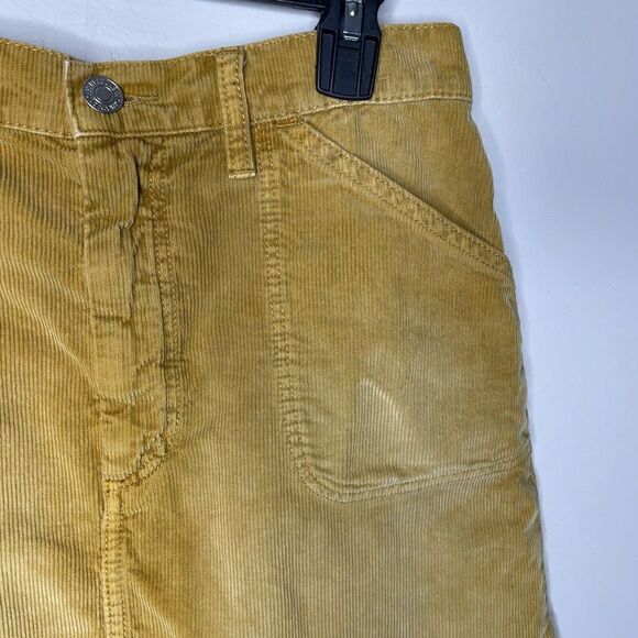RE/DONE Skirt Womens 27 Yellow 70s Pocket Mini Corduroy 100% Cotton - Picture 4 of 12